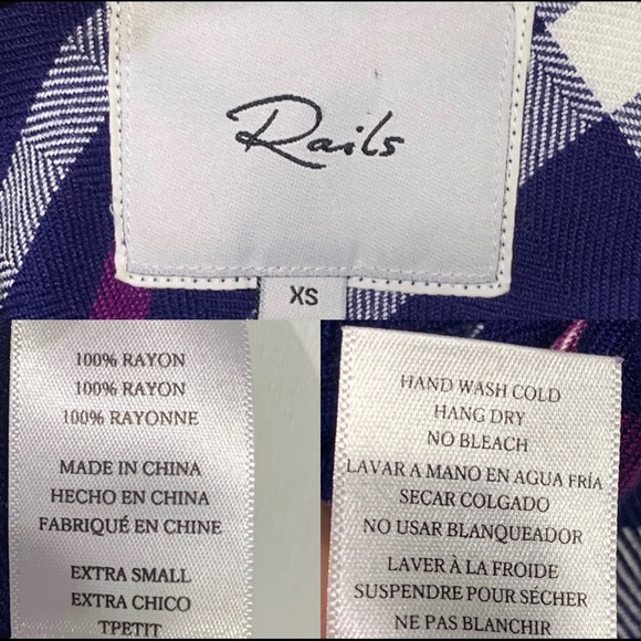 Rails Jordyn Plaid Button down Sleeveless Maxi Top Flannel XS NEW Blue Red - Picture 7 of 13